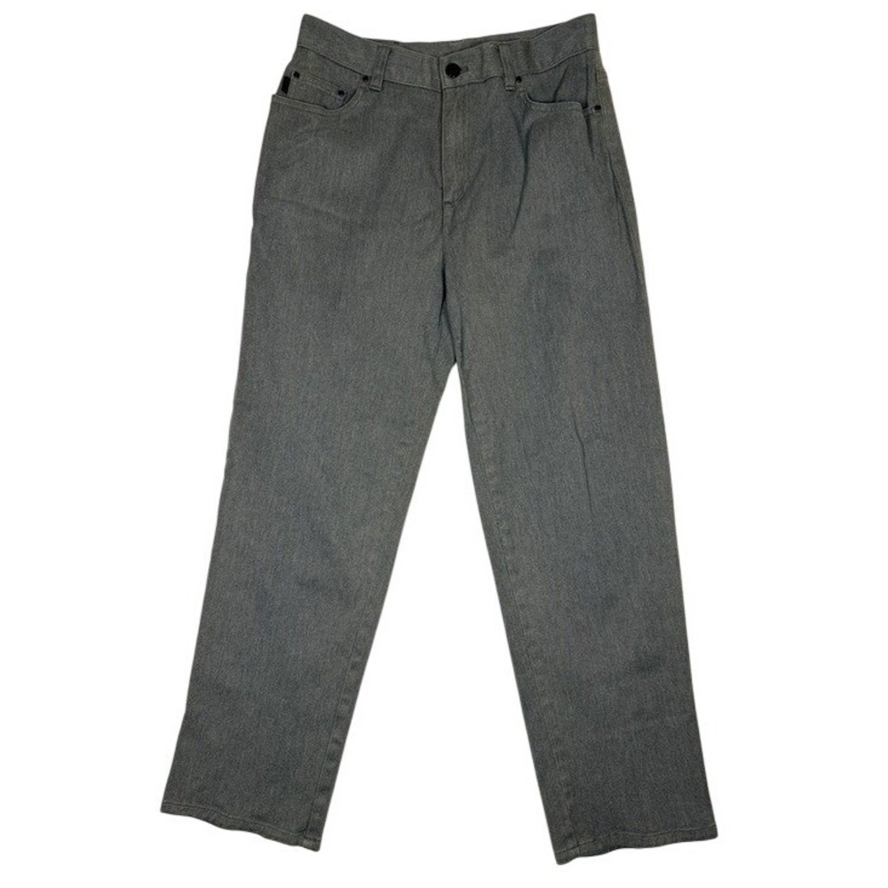 Lauren Jeans Co Ralph Lauren Petite Gray Straight Leg Pant 10P Stretch High Rise